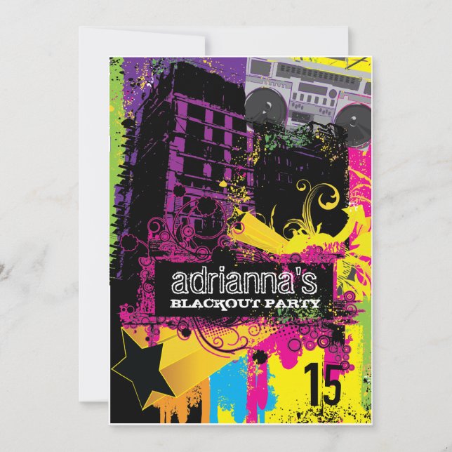 311 Urban Setting Blackout Party Inbjudningar (Framsida)
