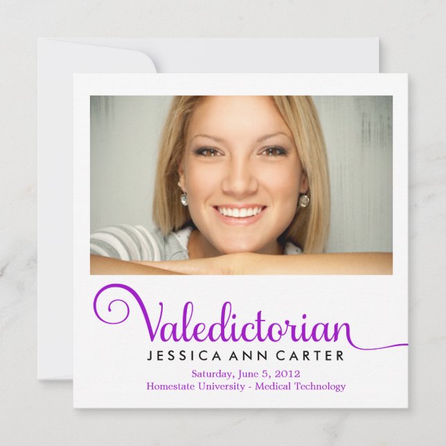 311 Valediktoriskt Royal Lila Studenten Meddelande (Framsida)