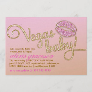 311 Vegas Baby Glitzy Kiss Metallic Inbjudningar