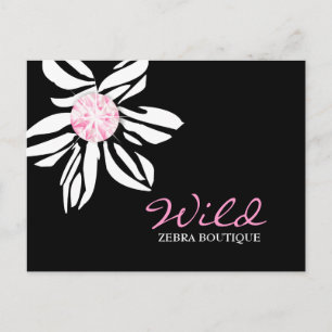 311-Vilders Zebra Flower Svart och Rosa Dimaond Vykort