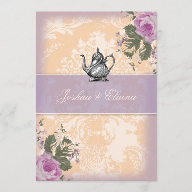 311 Vintage Tebjudning Bröllopsbingo (Framsida)