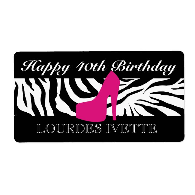 311 Zebra Heel Rosa Label Fraktsedel (Framsidan)