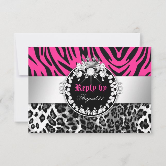 311 Zebra-Leo Tique Diamonds n'Kisses Reply OSA Kort (Framsida)