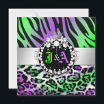 311 Zebra-LeoTique Diamonds Kiss Duo Friend Party Inbjudningar<br><div class="desc">Design av Jill McAmis,  copyright 2012.</div>