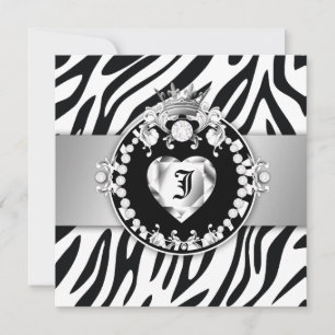 311 Zebra Tique Kiss Queen of Hearts Sweet16 Inbjudningar