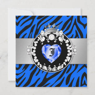 311 Zebra Tique Kiss Queen of Hearts Sweet 16 Inbjudningar