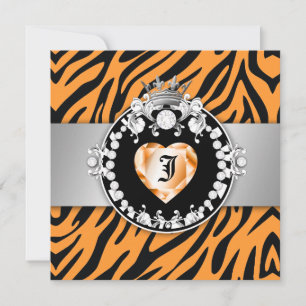 311 Zebra Tique Kyss Hjärtans Drottning Söta 16 Inbjudningar