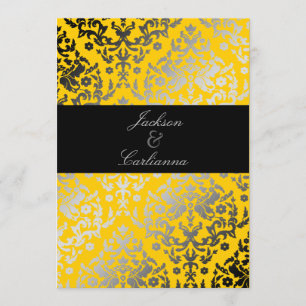 311Dazzling Damask Gult Jacka Inbjudningar