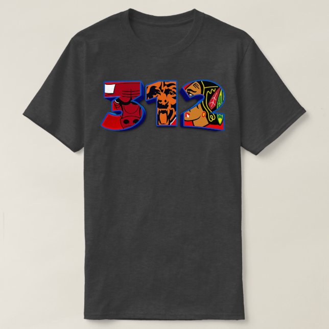 312 Area Code Chicago City Sports T Shirt (Design framsida)