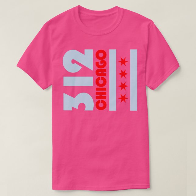 312 Chicago Flagga Illinois Chi Town T Shirt (Design framsida)