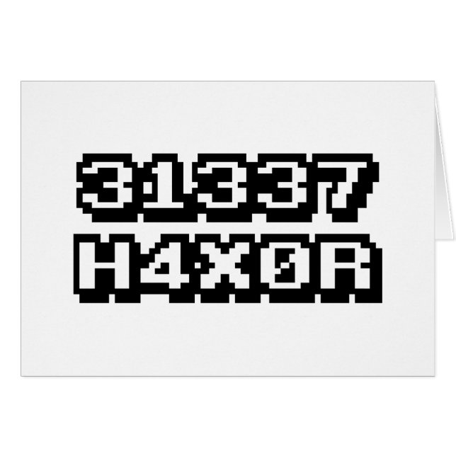 31337 H4X0R HÄLSNINGSKORT (Framsidan Horizontal)