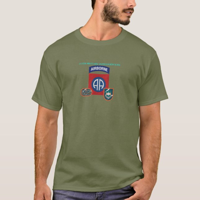 313TH MILITÄR INTELLIGENSBNT-TRÖJA TEE SHIRT (Framsida)