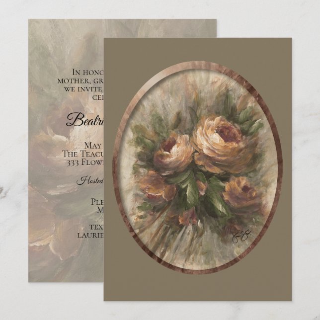 315 Rosor Op2 Inbjudningar (Fram/baksida)