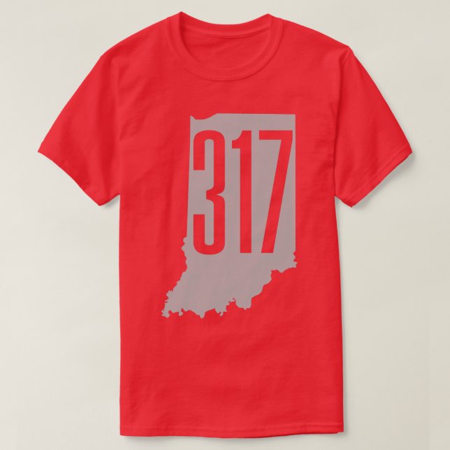 317 Områdeskod Indiana Indianapolis T Shirt (Design framsida)