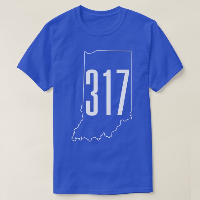317 Områdeskod Indianapolis Indiana Karta T Shirt (Design framsida)