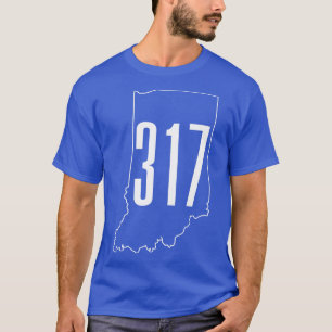 317 Områdeskod Indianapolis Indiana Karta T Shirt