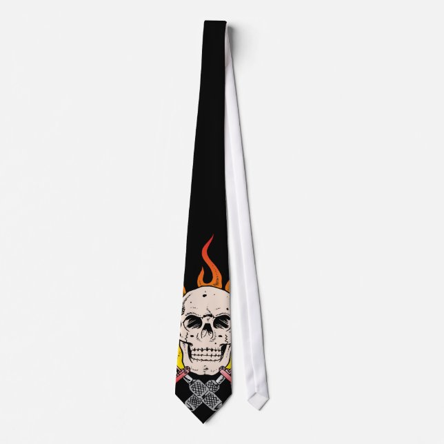 318 Flaming Skulltång Slips (Framsida)