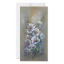 318 vit blomster 4 x 8" kort
