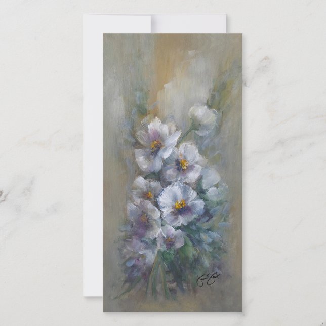 318 vit blomster 4 x 8" kort (Framsida)