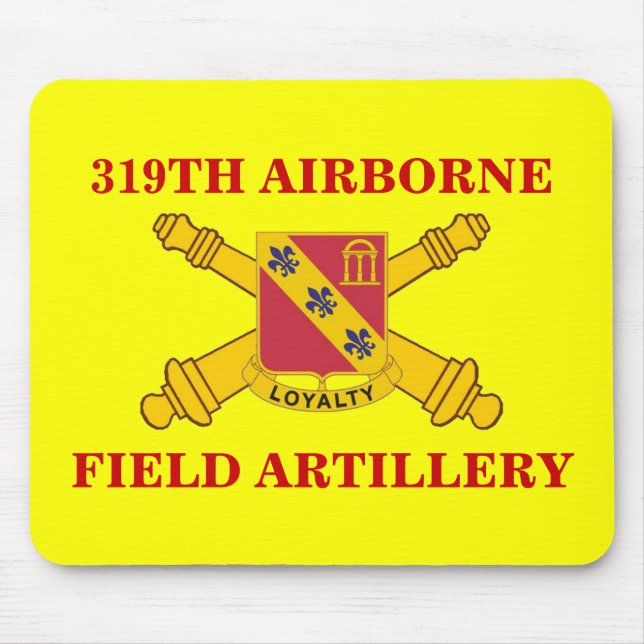 319:E LUFTBORNE FÄLT ARTILLERY MOUSEPAD MUSMATTA (Framsidan)