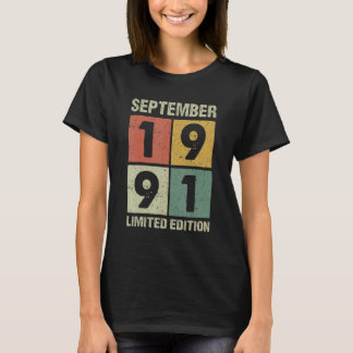 31 år gammal Vintage september 1991 31-årsdag T Shirt