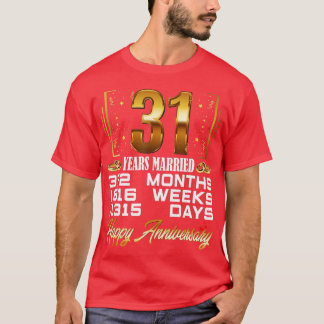 31 år med gift 31a Bröllop-årsdag T Shirt