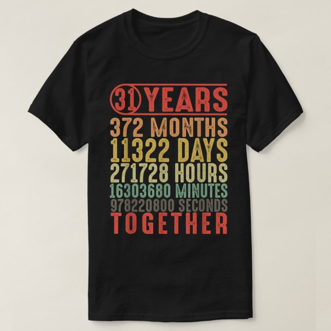 31 års 31a Bröllop-årsdag för hennes hedersgåvor T Shirt (Design framsida)