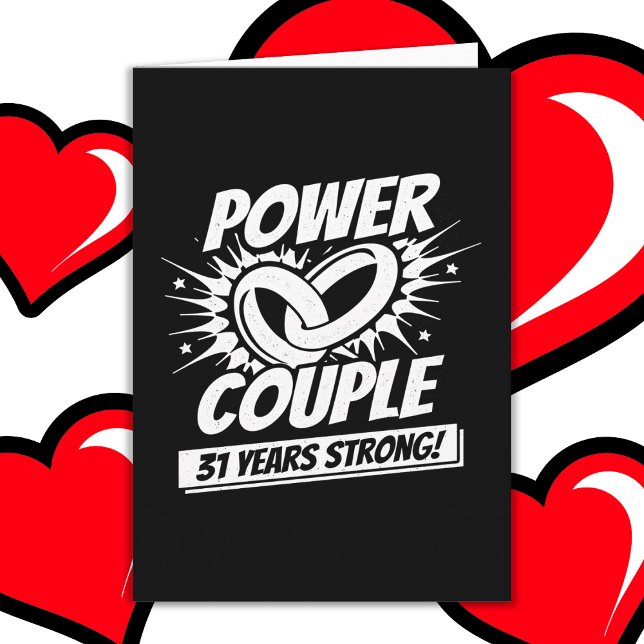 31 års Tecknad Toppen Power åtskilliga 31or årsdag Kort (Skapare uppladdad)