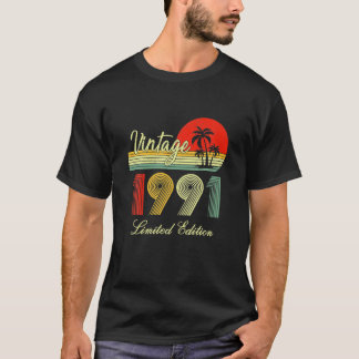 31 års Vintage för gamla gåvor 1991 Begränsad utgå T Shirt