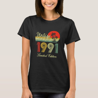 31 års Vintage för gamla gåvor 1991 Begränsad utgå T Shirt