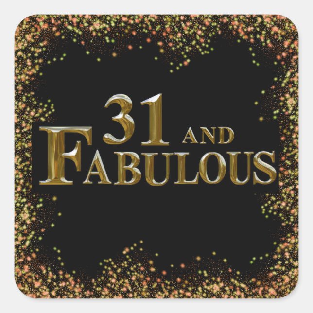 31-årsdag  fyrkantigt klistermärke (Framsida)