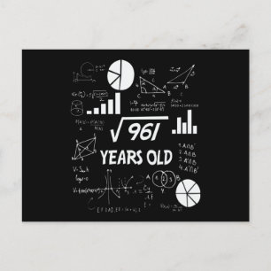 31-årsdag Kvadratrot Math 31 år gammal Bday Vykort