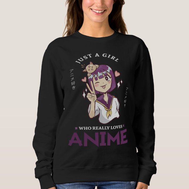 31.Bara en flicka som Verkligen Anime T Shirt (Framsida)