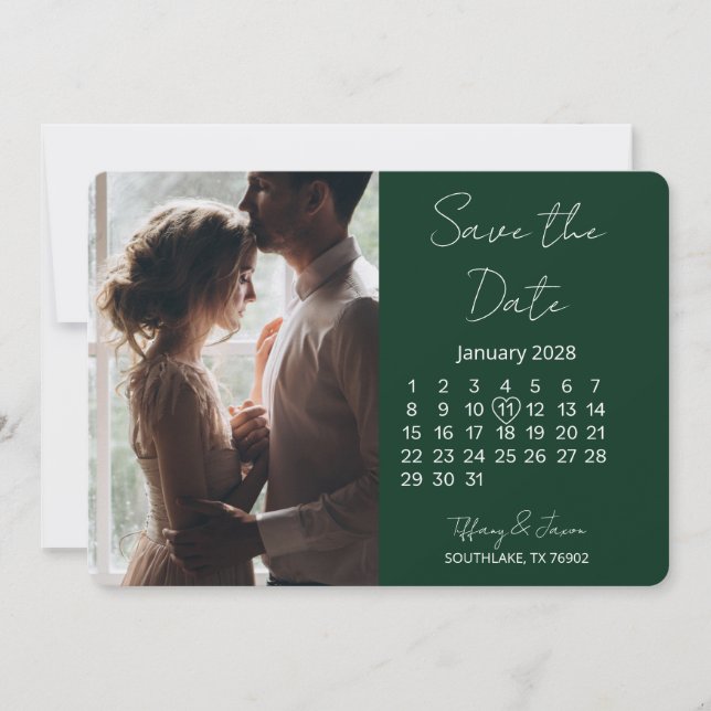 31 Dagar Kalender Spara Datum Skogsgrön  Datumet (Framsida)