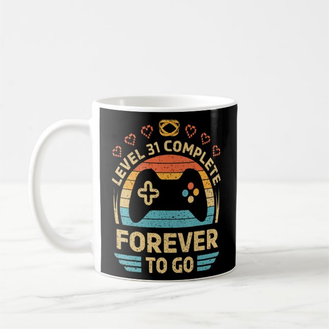 31:e Bröllop-årsdagen videospelsnivå 31 komp Kaffemugg (Vänster)