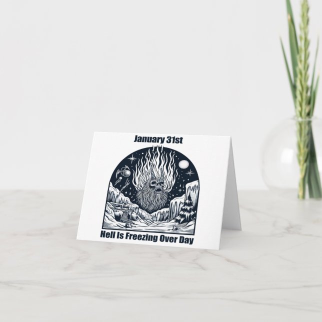 31 januari - Helvetet fryser över-dagen Kort (Framsida)