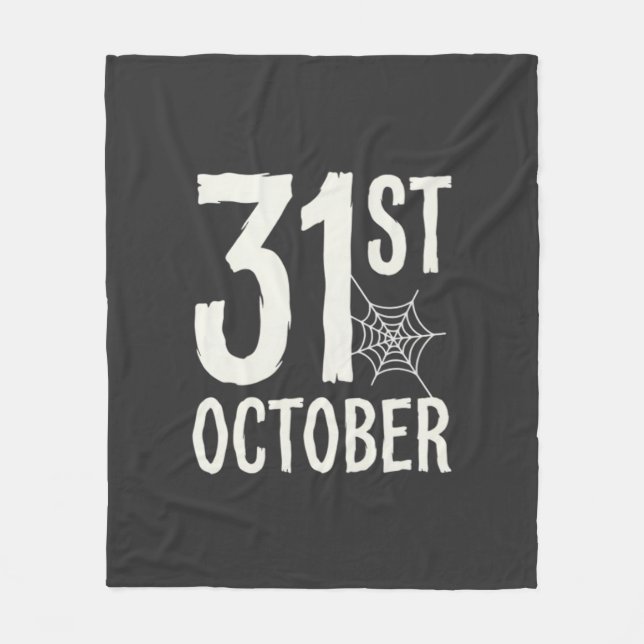 31 oktober Halloween Spindelnät Design Fleecefilt (Framsidan)