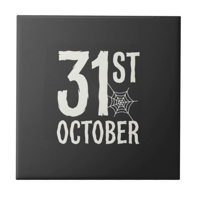 31 oktober Halloween Spindelnät Design Kakelplatta (Framsidan)