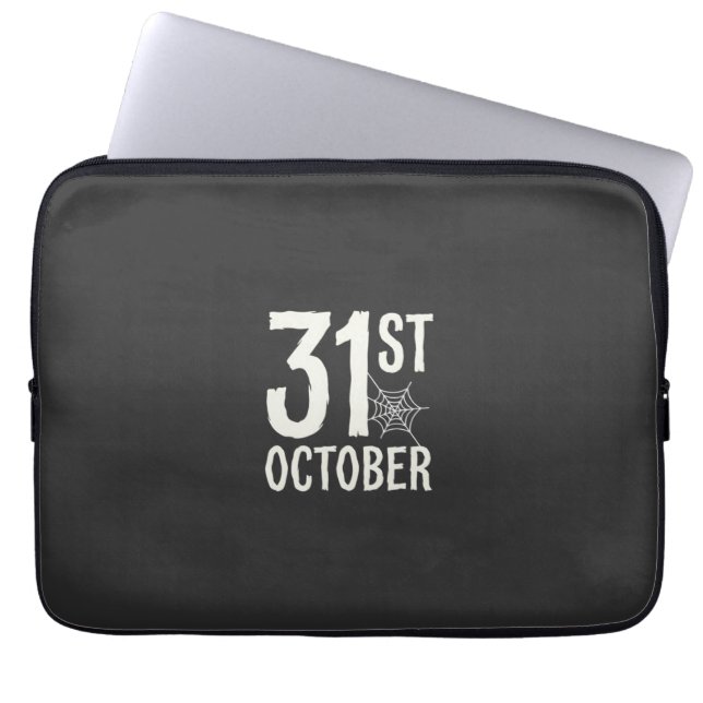 31 oktober Halloween Spindelnät Design Laptop Fodral (Framsidan)