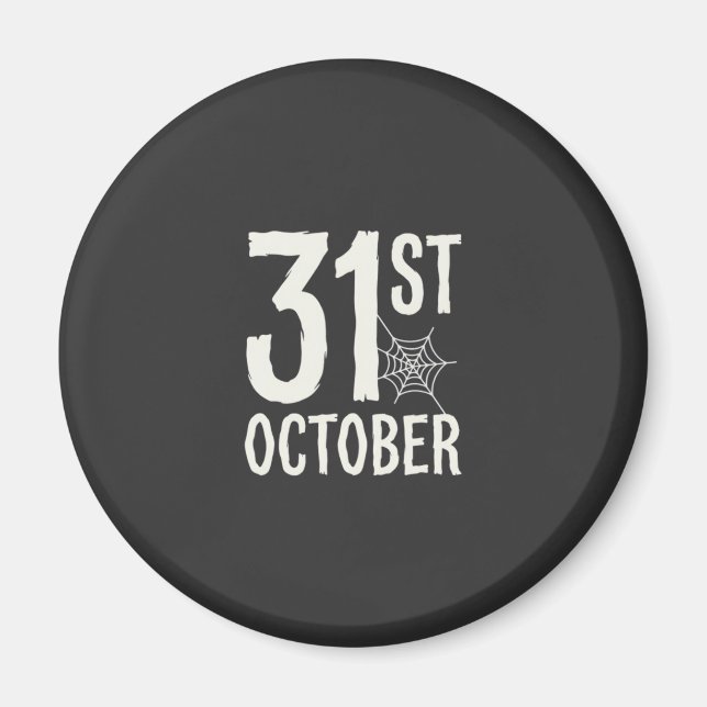 31 oktober Halloween Spindelnät Design Magnet (Framsidan)