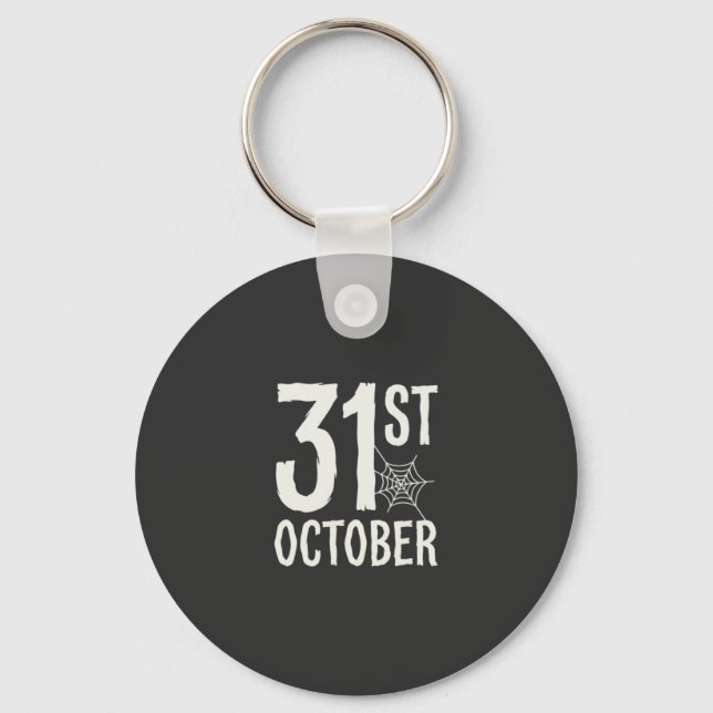 31 oktober Halloween Spindelnät Design Nyckelring (Framsida)