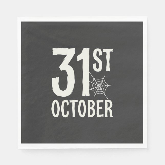 31 oktober Halloween Spindelnät Design Pappersservett (Framsidan)