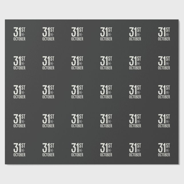 31 oktober Halloween Spindelnät Design Presentpapper (Platt)