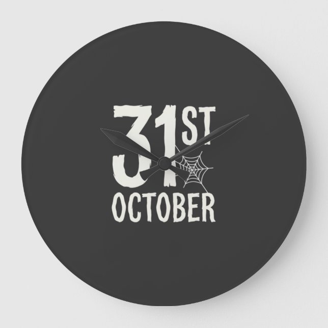 31 oktober Halloween Spindelnät Design Stor Klocka (Framsida)