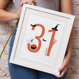 31 oktober Halloween | Spooky Witch Hat, Ghost Poster