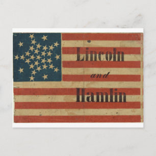 31 Star 1860 Lincoln och Hamlin American Flagga Vykort