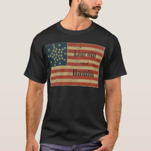 31 stjärna Lincoln 1860 och Hamlin amerikanska Tee