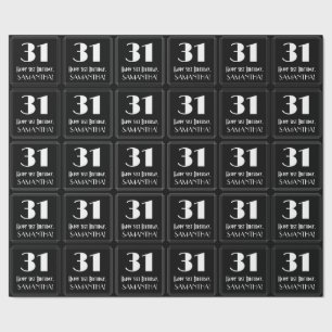 31a Birthday - Art Deco Inspired Titta "31", Namn Presentpapper
