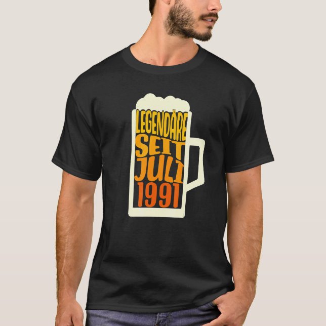 31a Birthday Beer Legendary sedan juli 1991 T Shirt (Framsida)