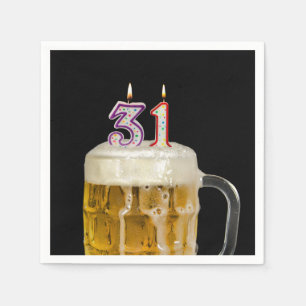 31a Birthday Beer på svarta servetter